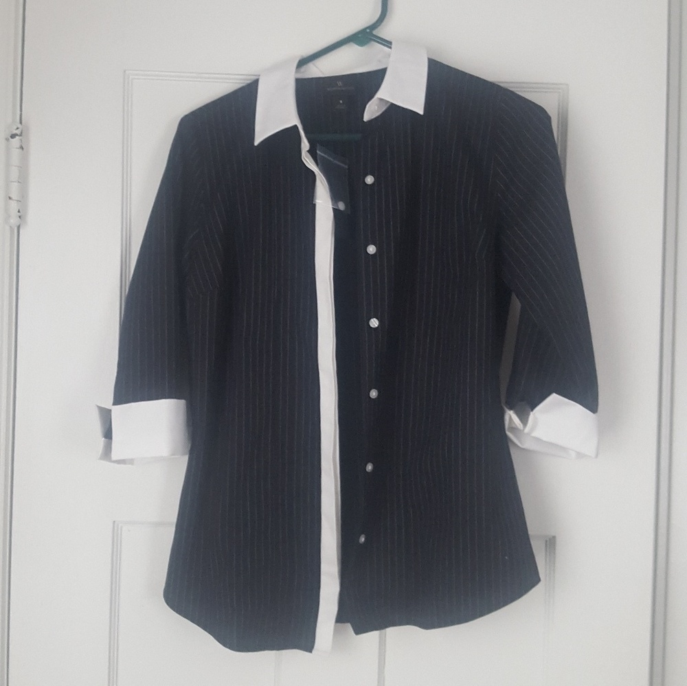Black and White Button-up Shirt